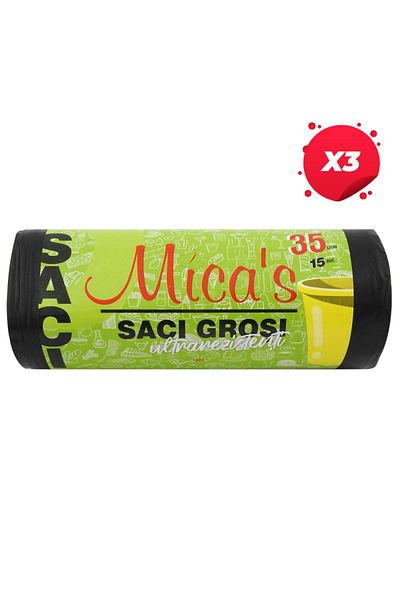 Mica'S X3 - MICAS THICK HOUSEHOLD BAGS 35L ​​15PCS LDPE