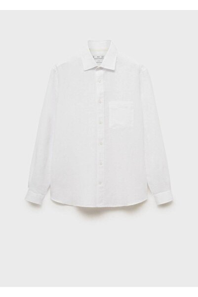 MANGO Man Cepli keten gömlek