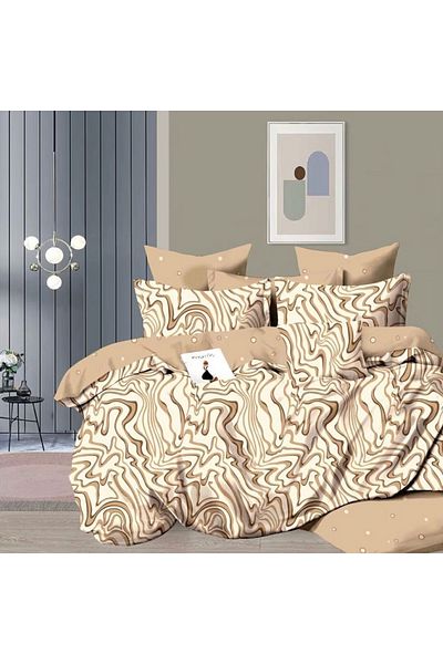 Five Store Single bed linen with elastic cover, Napasoq, mercerized cotton, multicolor, 3 pieces
