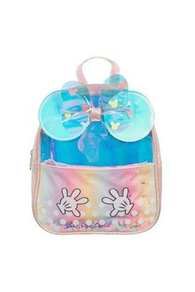 OEM Pink Holographic Backpack with Glitter Bow and Beads for Children