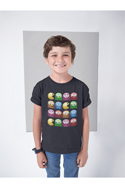 SEVBANO تي شيرت للأطفال مطبوع عليه لعبة باك مان للجنسين (1-12 سنة)