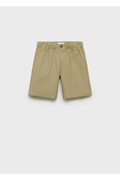 MANGO Kids Keten karışımlı bermuda şort