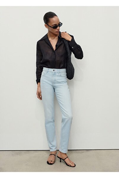 MANGO Woman Newmom confort yüksek belli jean pantolon