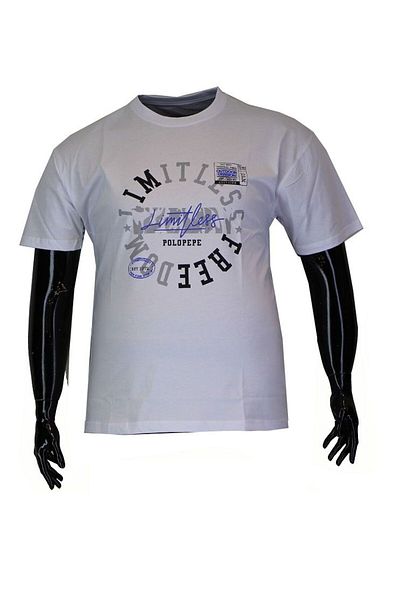 POLOPEPE Men's Plus Size T-Shirt 1802 White-White - 4XL