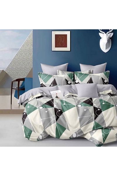 Five Store Single bed linen, Gisli, mercerized cotton, multicolor, 3 pieces