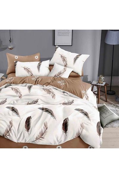 Five Store Single bed linen with elastic cover, Linna, mercerized cotton, multicolor, 3 pieces