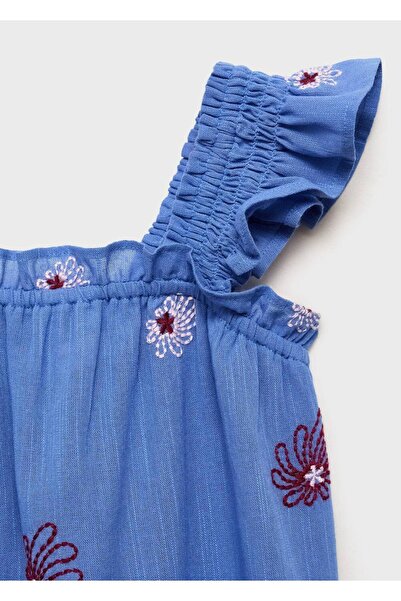 MANGO Kids Çiçek işlemeli elbise