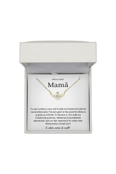 The Jewel Heart Jewelry Gift For Mom, 925 Silver Necklace Gold Plated, Love Message, Elegant LED Box