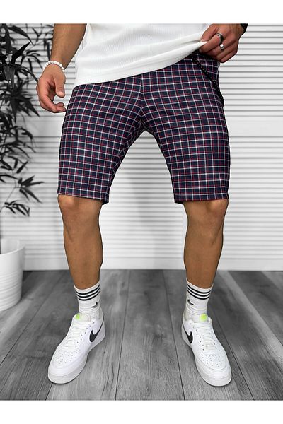 dehaine Men's casual checked shorts, navy blue, 13334