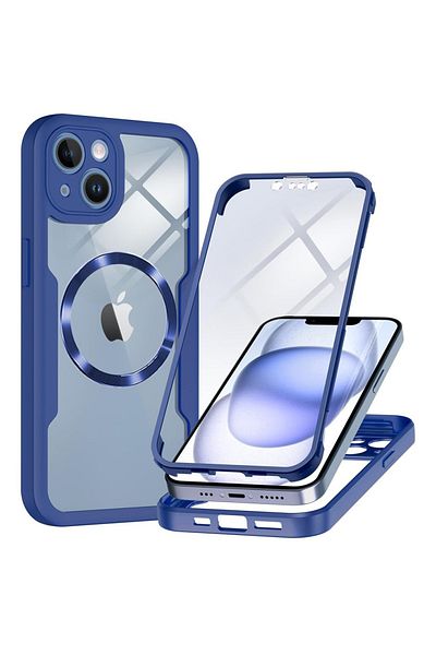 Techsuit Carcasă iPhone 14 + Folie - Techsuit ColorVerse 360 ​​MagSafe Series - Albastră