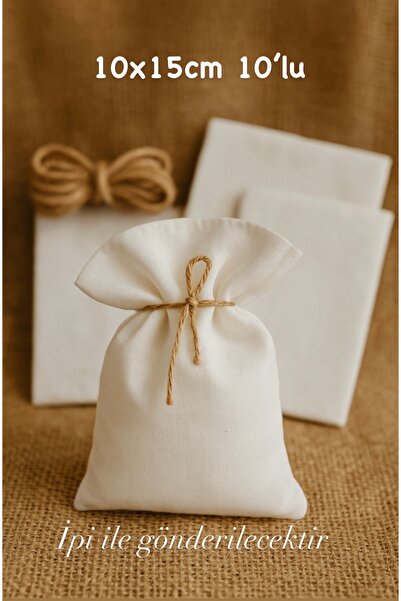 MEKİK BUTİK 10 قطع من القماش الخام الأبيض مقاس 10 × 15 - كيس لافندر - كيس صاب...