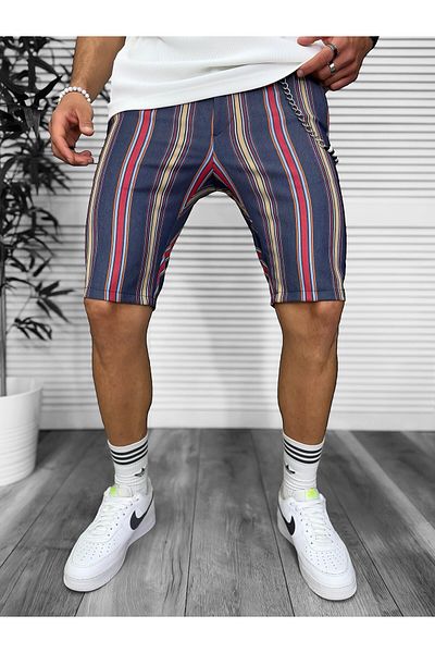 dehaine Men's striped casual shorts, blue, 13328