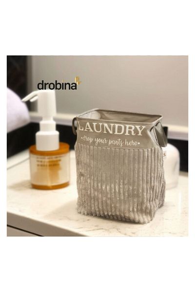 drobina سلة غسيل مستطيلة فرو بيج
