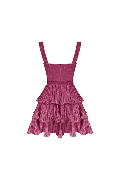 Elia Yıldız Tokalı Parıltılı Askılı Mini Tasarım Elbise