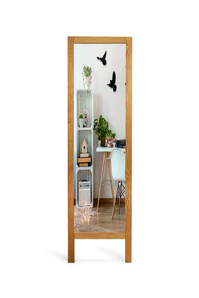 Squall Doğal Ayaklı Boy Aynası Masif Ahşap 41x145cm