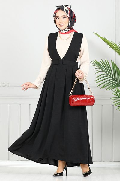 ModaMerve Σετ Gilet με ελαστική μανσέτα 9152PL940-M Μαύρο