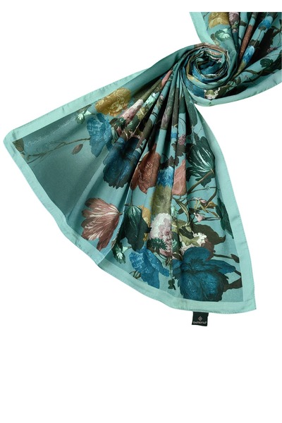 mim eşarp شال قطن فوال ملكي مقاس 75x190 سم - نقش زهور