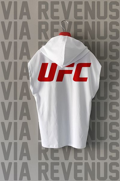 Vordevia UFC μπροστινό και πίσω εμπριμέ με κουκούλα με μηδενικό μανίκι 100% βαμβακερό αθλητικό μπλουζάκι