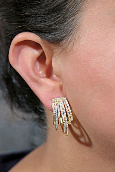ÖZÜM TAKI Women's Steel Zircon Stone Bomb Earrings Gold
