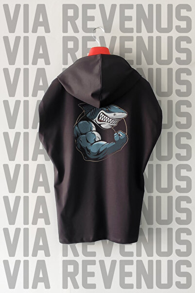 Vordevia Tricou sport 100% bumbac cu glugă cu mâneci zero imprimat față și spate