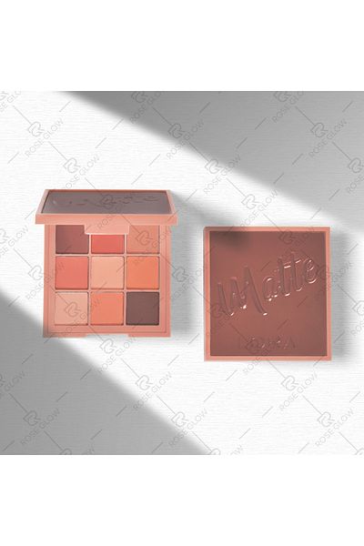 Lora Pure Matte Eyeshadow Palette with nine warm earthy shades
