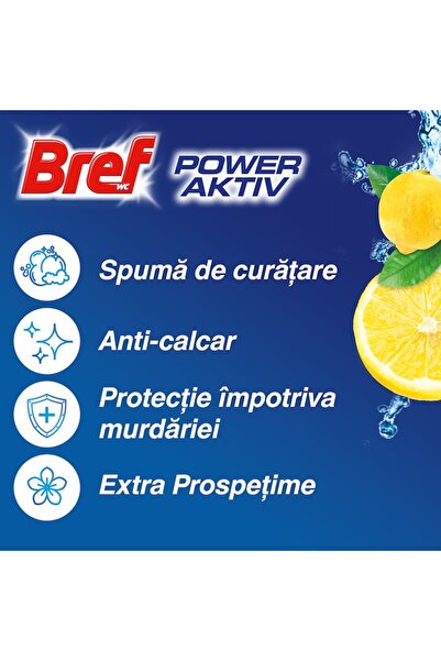 Bref Odorizant toaleta Bref Power Active Lemon, 6x50g