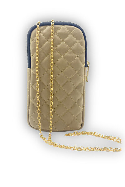 Bersia Γυναικεία τσάντα τηλεφώνου με χρυσή αλυσίδα με καπιτονέ βιζόν