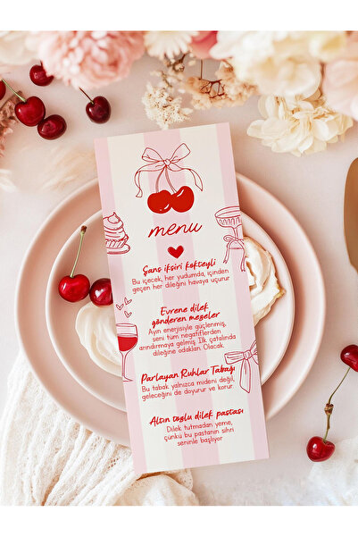 Pankart Evi 6 adet Eğlenceli Parti Menü Kart - Yılbaşı - Doğumgünü - Yaşgünü ...