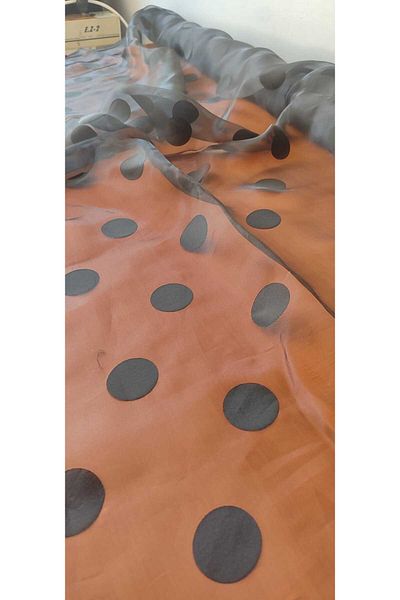 River Fabrics Dotted Organza Black
