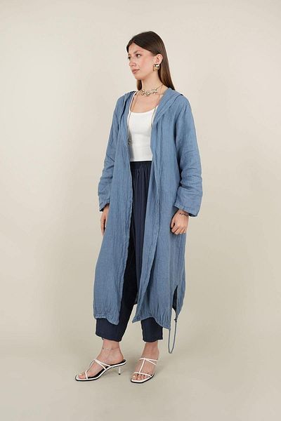 Ranasubaşı Hooded Linen Cap Blue