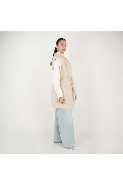 Ranasubaşı Kisya Feather Tie Vest Cream