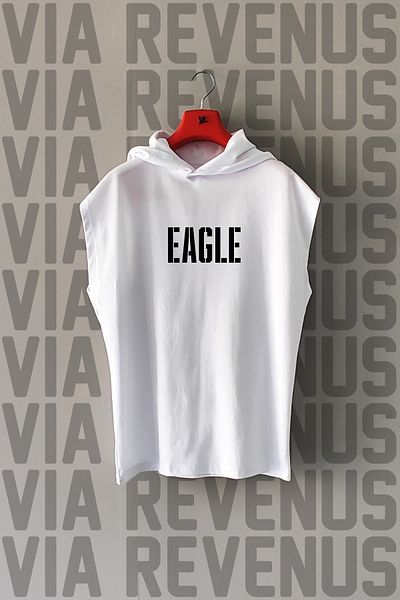 Vordevia Αθλητικό μπλουζάκι Eagle με εμπρός και πίσω εμπριμέ με κουκούλα 100% βαμβάκι