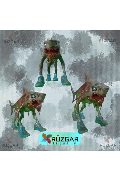 Rüzgar Tasarım تمثال ترالالرو ترالال زومبي 12 سم - زومبي برينروت تونغ تونغ تونغ سهر زومبي-