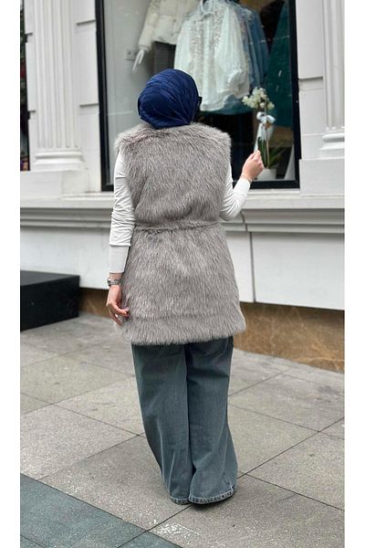 Ranasubaşı Kisya Vest Gray Embroidered