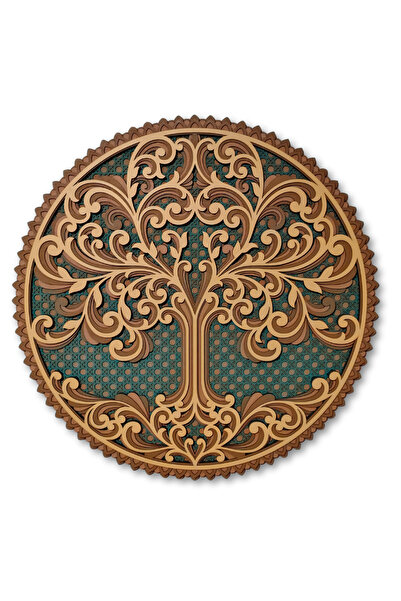 Dark Flamingo Kozmik Ağaç V2 – Üç Boyutlu Ahşap Duvar Dekoru | Hayat Ağacı Ta...