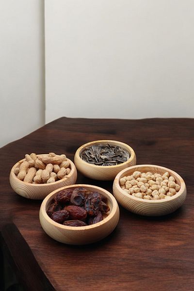 LUMİNA Large Size Wooden Snack Bowl Set of 4