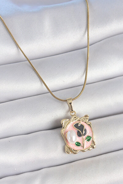 Leyaton LWLHMRS-IEG ieg ™   سلسلة من الفولاذ 316L بلون ذهبي مع زهرة مينا وردي...