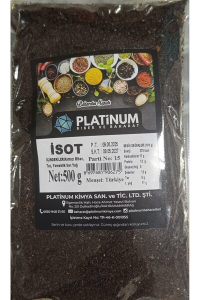 Platinum İSOT BİBER 500 gr.-Doğal ve Katkısız