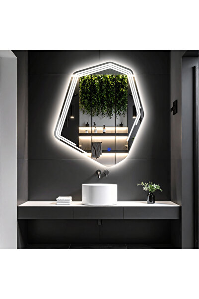 Myrella Laser Sandblast Washbasin & Bathroom Mirror with White Led (Touch Sensor)