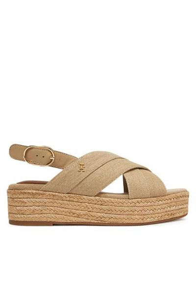 Tommy Hilfiger Női bézs farmer platform Espadrille szandál