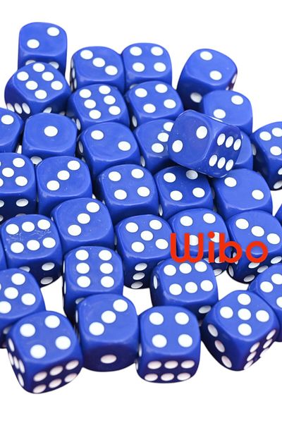 WİBO Okey Dice 40 Pieces Okey Game Dice Melamine Okey Dice 16 mm Navy Blue Color