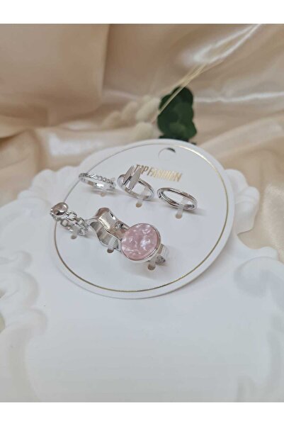 ZEYM Set of 6 Silver Color Adjustable Rings – Minimal & Retro Design