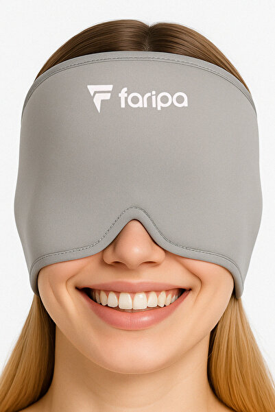 Faripa Mıgren Ve Baş Ağrısı Giderici Başlık Şapka, Çift Katmanlı Soğuk Ve Sıcak Terapi Medikal Jel (GRİ)