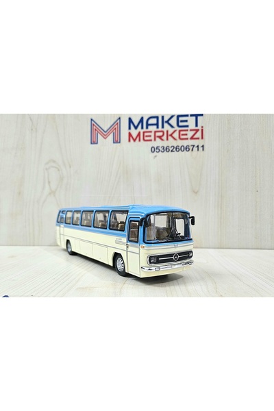 Maket 25 cm 1/43 ölçek mavi metal MERCEDES BENZ O302 OTOBÜS MAKETİ