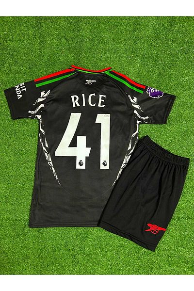 Lion Spor A'rsenal 2024-25 Νέα σεζόν Declan Rice Away Παιδική φανέλα 2 τεμαχίων