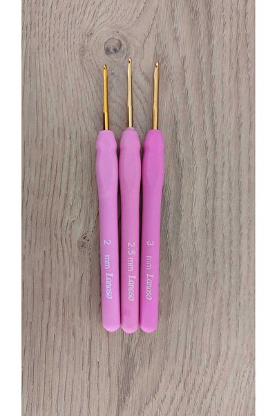 Sihirlihalka Pembe Silikon Saplı Tığ Seti - 2mm - 2,5mm - 3mm