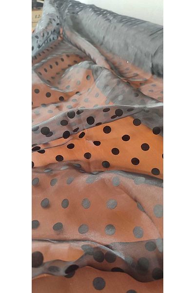 River Fabrics Dotted Organza Black