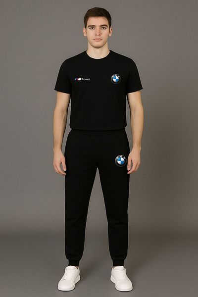 NEW TRENDY COLLECTİON Bmw Logo Domestic Production Sports Combination – Breathable Fabric T-Shirt + Shorts + Sweatpants Set
