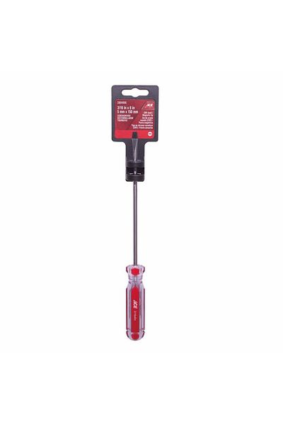 ACE Steel Slotted Taper Screwdriver W/PVC Handle (5 x 150 mm)