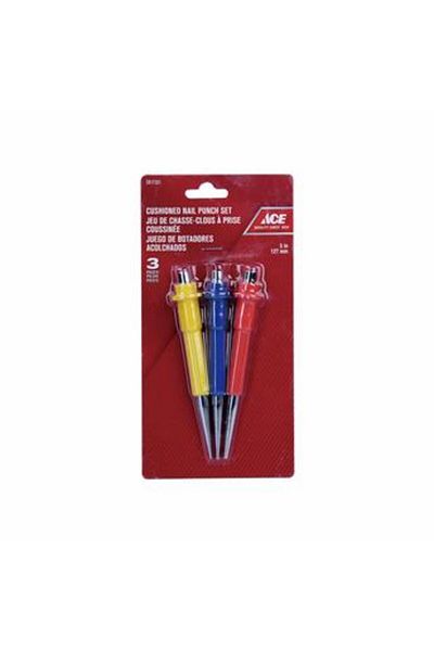 ACE Carbon Steel Nail Set W/Cushion Grip (12.7 cm, 3 Pc.)